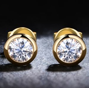 Certified 2ct t.w Moissanite Diamond Bezel Stud Earrings